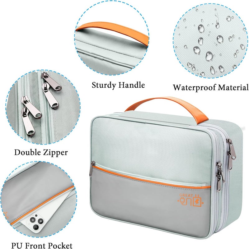 CILLA Electronic Organizer Travel Case, Travel Cord Organizer Case Portable Waterproof Cable Organizer Bag for Charger, Cord, USB, Power Bank, Earphone - Image 3